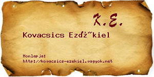 Kovacsics Ezékiel névjegykártya
